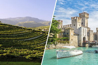 【ベネチア発着】【日本語の話せるイタリア人アシスタントと行く】ワイナリー見学とガルダ湖畔の美しい街「シルミオーネ」日帰りツアー♪